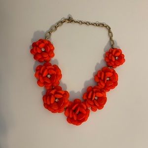 Bright red flower necklace